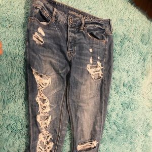 American Eagle ripped boyfriend jeans